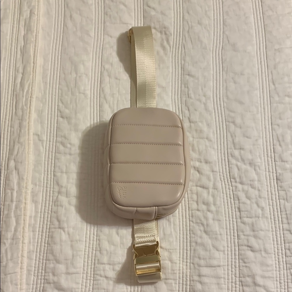 Pink Cove Cream Quilted Crossbody Bag